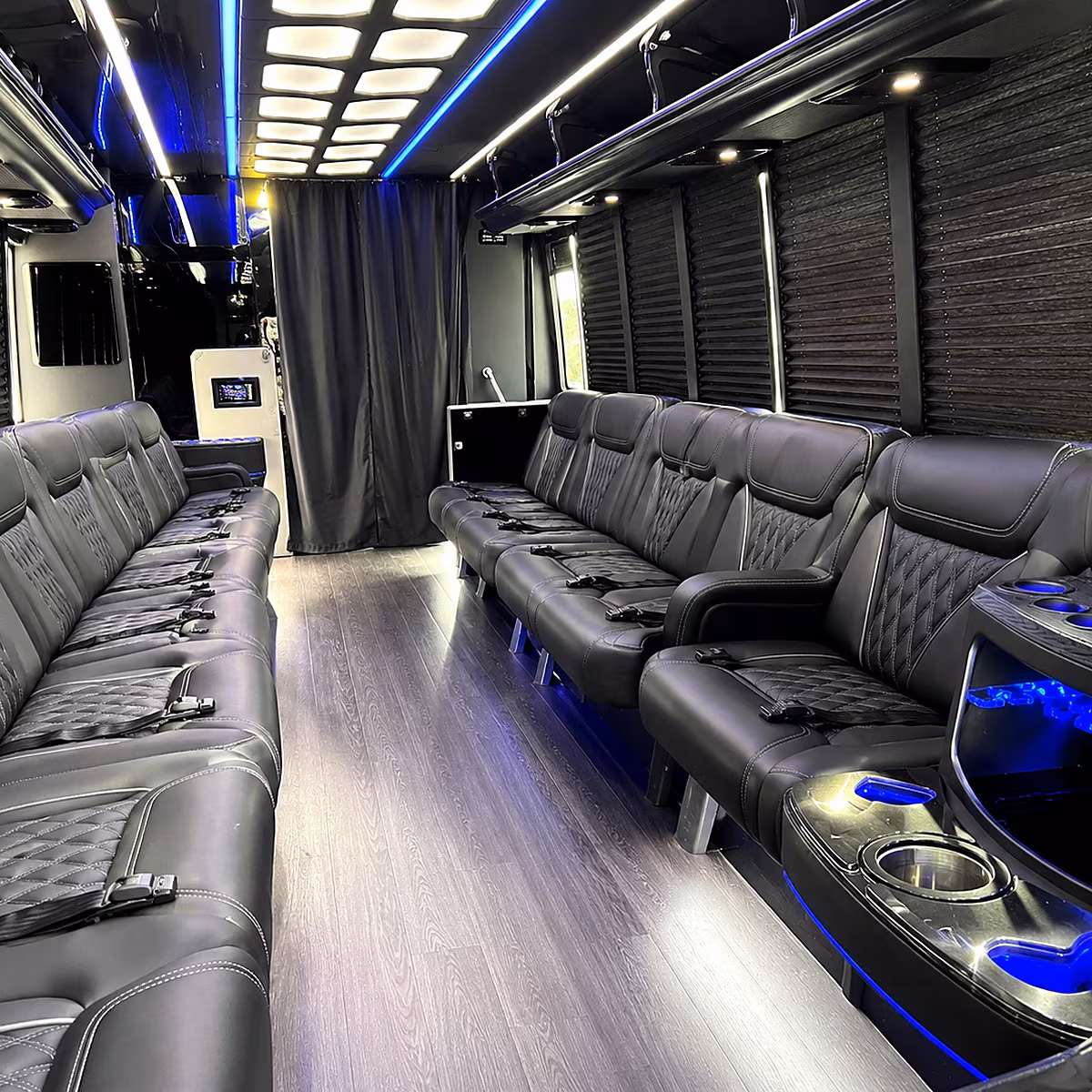 Portland Sporting Event Transportation party bus interior